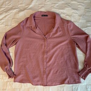 Dusty Pink Button-Down Shirt